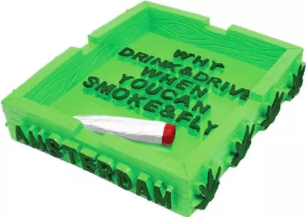 Τασάκι Smoke and Fly Green Τσιγάρου Πλαστικό Πράσινο
