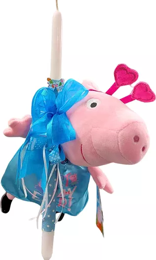 Πασχαλινή Λαμπάδα με Λούτρινο Peppa Pig 30cm Λευκό
