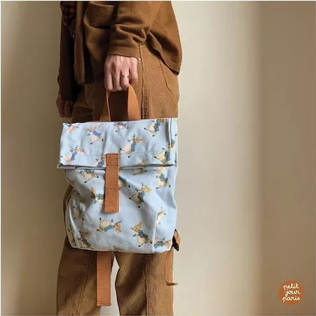 Παιδική Τσάντα Βόλτας Petit Jour Paris Rabbit Πλάτης 30x28cm Γαλάζιο