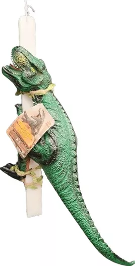 Πασχαλινή Λαμπάδα Romvous με Δεινόσαυρο που Βρυχάται 38cm Λευκό