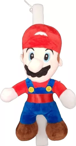 Πασχαλινή Λαμπάδα Romvous με Λούτρινο Super Mario 38cm Λευκό