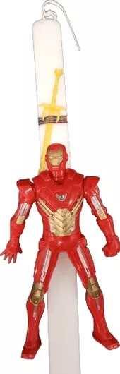 Πασχαλινή Λαμπάδα Romvous Superhero Iron Man 38cm Λευκό