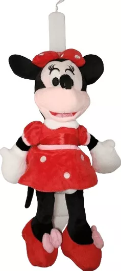 Πασχαλινή Λαμπάδα Romvous με Λούτρινο Minnie Mouse 38cm Λευκό