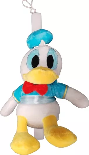 Πασχαλινή Λαμπάδα Romvous με Λούτρινο Ντόναλντ 38cm Λευκό