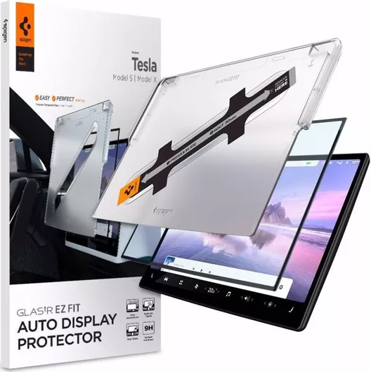 Tempered Glass Spigen AGL04688 για Tesla X 2022 / S 2021 Μαύρο