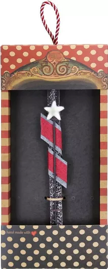 Πασχαλινή Λαμπάδα Synchronia LA24022B Στρογγυλή Αστέρι Φελτ Γκρι