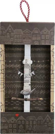 Πασχαλινή Λαμπάδα Synchronia LA24018A Στρογγυλή Πουλάκι σε Κούνια Μπεζ