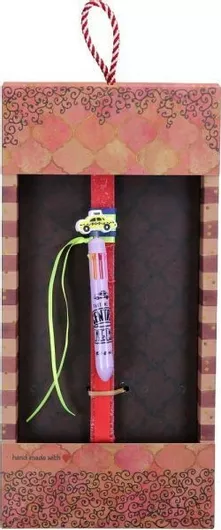 Πασχαλινή Λαμπάδα Synchronia LA24033B Στρογγυλή Friends Στυλό Κόκκινο