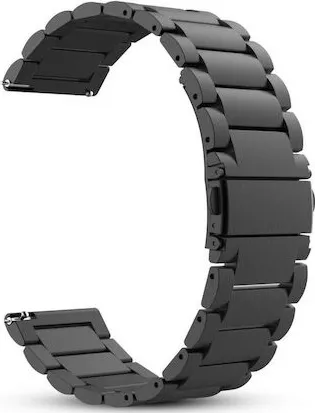 Techsuit Watchband W010 Λουράκι Ανοξείδωτο Ατσάλι Μαύρο Samsung Galaxy Watch 4, Galaxy Watch Active 1/2 40mm/44mm, Huawei Watch GT/GT 2/GT 3 42mm