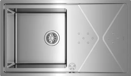 Νεροχύτης Κουζίνας Teka 115100022 Inox Ένθετος Λείος (Σατινέ) 86.4x50.4x21cm Ασημί