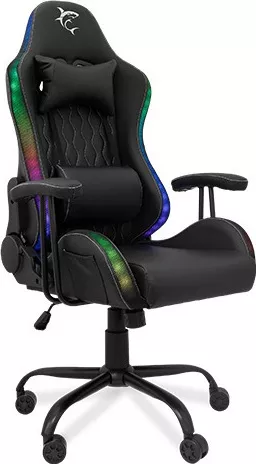 White Shark 107-01-000505 Καρέκλα Gaming Δερματίνης με RGB Φωτισμό Λευκό