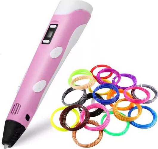 3D Pen με 10 Νήματα Εκτύπωσης Ροζ