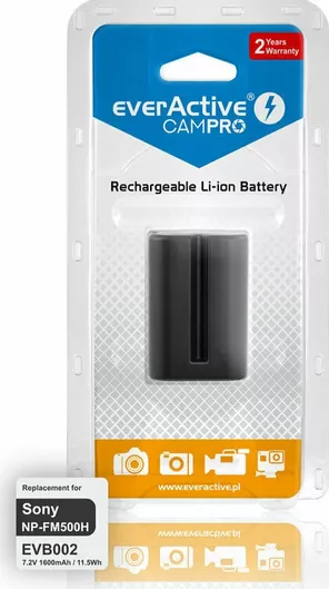 Μπαταρία Φωτογραφικής Μηχανής everActive EVB002 NP-FM500H 1600mAh Συμβατή με Sony