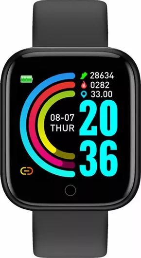 Y68 Smartwatch με Παλμογράφο Μαύρο