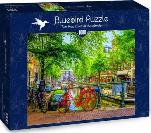 Puzzle The Red Bike in Amsterdam 2D 1000 Κομμάτια