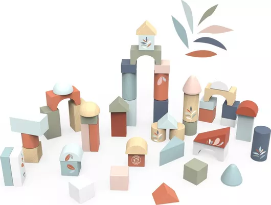 Τουβλάκια Speedy Monkey σε Κουβά με Επιφάνεια Ξύλινα Σετ 50τμχ για 12+ Μηνών