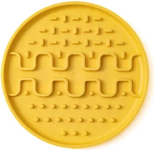 Σουπλά Σκύλου Fiboo Mat Lollipop Σιλικόνης Αργού Ταΐσματος Κίτρινο