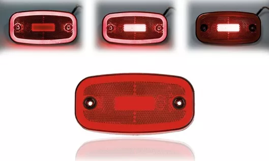 Φως Όγκου Φορτηγού MAR908 LED Αδιάβροχο Е-Mark 12V / 24V IP68 122x63mm με 3 Λειτουργίες Κόκκινο