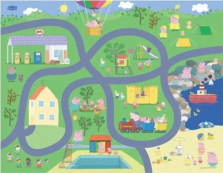 Παιδικό Χαλί Giochi Preziosi Δραστηριοτήτων Αυτοκινητόδρομος 89x120cm Peppa