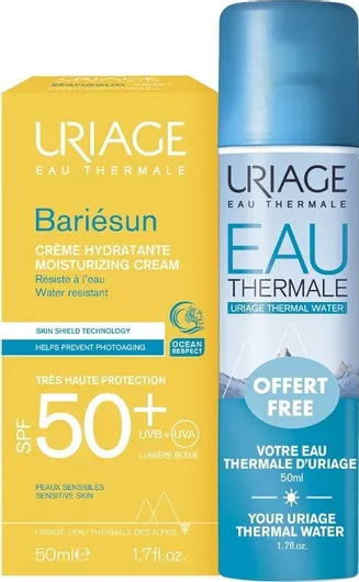 Σετ Αντηλιακών Uriage Bariesun με Αντηλιακή Κρέμα Προσώπου Ελαφριάς Υφής SPF50+ 50ml & Eau Thermal Ενυδατικό & Καταπραϋντικό Νερό Π