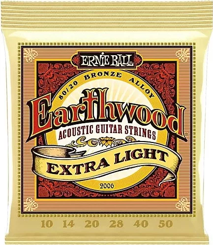 Χορδές Ακουστικής Κιθάρας Ernie Ball 80 / 20 Bronze Earthwood Extra Light 10-50