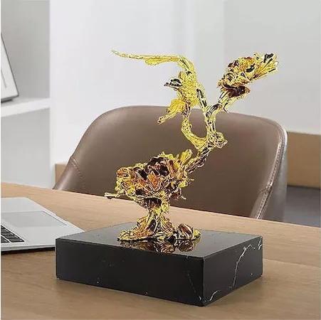 Επιτραπέζιο Διακοσμητικό Αφηρημένο με Μάρμαρο Χρυσό