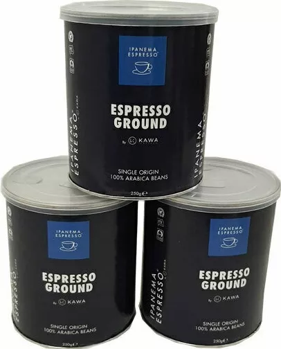 Καφές Ipanema Espresso Μονοποικιλιακός Arabica Brazil Premium σε Κουτί 250gr Σετ 3τμχ