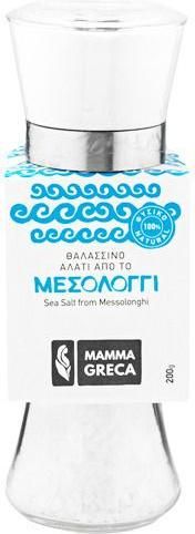 Αλάτι Mamma Greca Μεσολογγίου Χοντρό Βάζο Με Μύλο 200gr