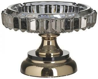 Σταχτοδοχείο Click 6-70-151-0157 με Πόδι Γυαλινο / Μεταλλικο Μαύρο / Χρυσό Φ20χ14