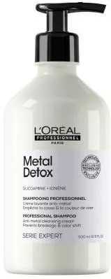 Σαμπουάν L'Oréal Professionnel Metal Detox Αναδόμησης/Θρέψης & Όγκου για Βαμμένα Μαλλιά 500ml