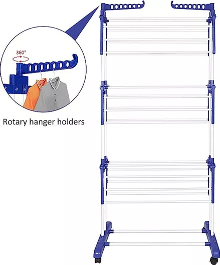 Ρούχων Πτυσσόμενη Απλώστρα Δαπέδου από Ανοξείδωτο Ατσάλι 172x126cm
