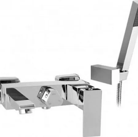 Μπαταρία Μπανιέρας Demm Αναμεικτική Επιτοίχια Ασημί