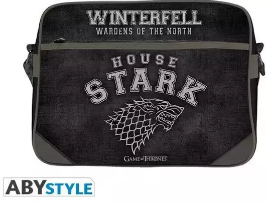 Σχολική Τσάντα Ώμου Γυμνασίου / Λυκείου Abysse Game of Thrones House Stark Μαύρο