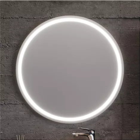 Καθρέπτης Μπάνιου 3MHOL085WHM MDF 80x80cm Μπλε