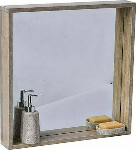 Καθρέπτης Μπάνιου Eurocasa MDF 52x56cm Καφέ