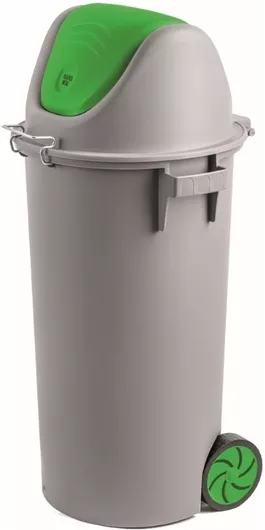Κάδος Απορριμμάτων Delta Cleaning Πλαστικός Ανακύκλωσης Τροχήλατος 80lt Γκρι