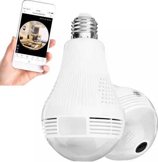 Κρυφή Κάμερα GloboStar 76073 WiFi Λάμπα 1080p με Υποδοχή για Κάρτα Μνήμης και Ανιχνευτή Κίνησης