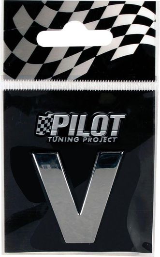 Αυτοκόλλητο Γράμμα Αυτοκινήτου Lampa 07882 3D "V" 2.8cm Χρώμιο