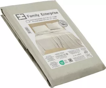 Μαξιλαροθήκη Family Enterprise 007427011Χ67 Βαμβακερή Σετ 2τμχ 70x50cm Μπεζ