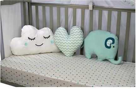 Διακοσμητικά Μαξιλάρια Κούνιας Elephant Bebe Stars 3τμχ Πράσινο 