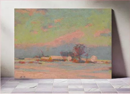 Πίνακας Early Winter Evening By Lajos Csordák Μονόπτυχος σε Καμβά 120X80cm