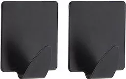 Άγκιστρο Μπάνιου AT00001262 Διπλό με Βίδες Inox Μαύρο