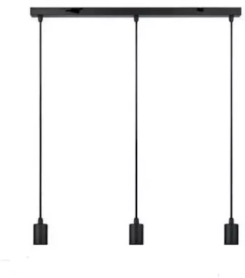 Stimeno Κρεμαστό Φωτιστικό Μαύρο Ράγα με Ντουί E27 100εκ.