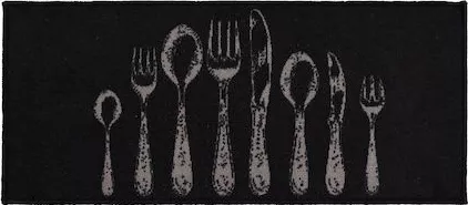 Χαλάκι Κουζίνας Spitishop Couverts Αντιολισθητικό Ορθογώνιο 50x120cm Μαύρο