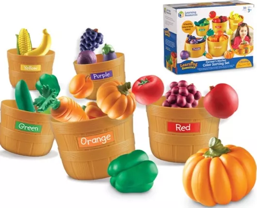 302475 Learning Resources Εκπαιδευτικό παιχνίδι STEM Σετ πλαστικά φρούτα και καλάθια 30 τμχ. για 18 μηνών+