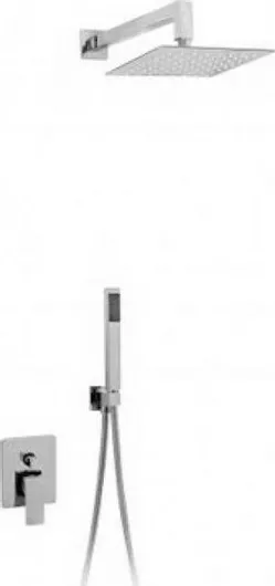 Σετ Εντοιχισμού Demm 16040 Ντουζιέρας με Κεφαλή 2 Εξόδων Inox Ασημί