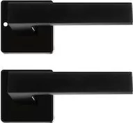 Πόμολα Πόρτας Σετ Ruhhy από Aλουμίνιο με Ροζέτα 5.3x5x14cm Μαύρο Ματ