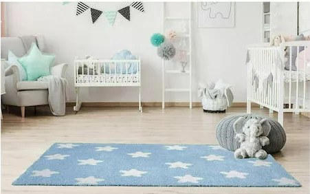 Παιδικό Χαλί Colore Colori Cocoon 8391/30 Στρογγυλό 250cm Γαλάζιο