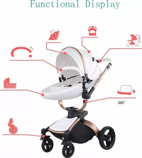 Καρότσι Μωρού Agape 360° 3 σε 1 Μαύρο