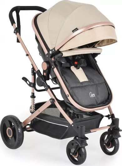 Καρότσι Μωρού Moni Ciara Ρυθμιζόμενο 2 σε 1 Μπεζ / Μαύρο